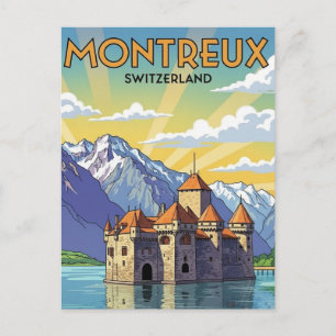 Postal Montreux Suiza Château de Chillon
