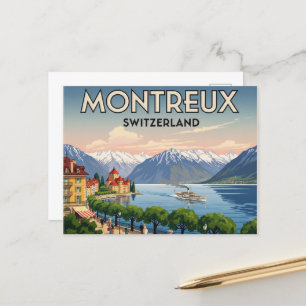 Postal Montreux Suiza Viaje con arte