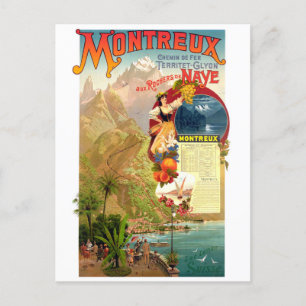 Postal Montreux, Suiza, Viajes de Vintage