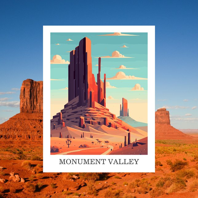 Postal Monument Valley, EE.UU.: Viajes de cosecha (Monument Valley Travel Postcard)