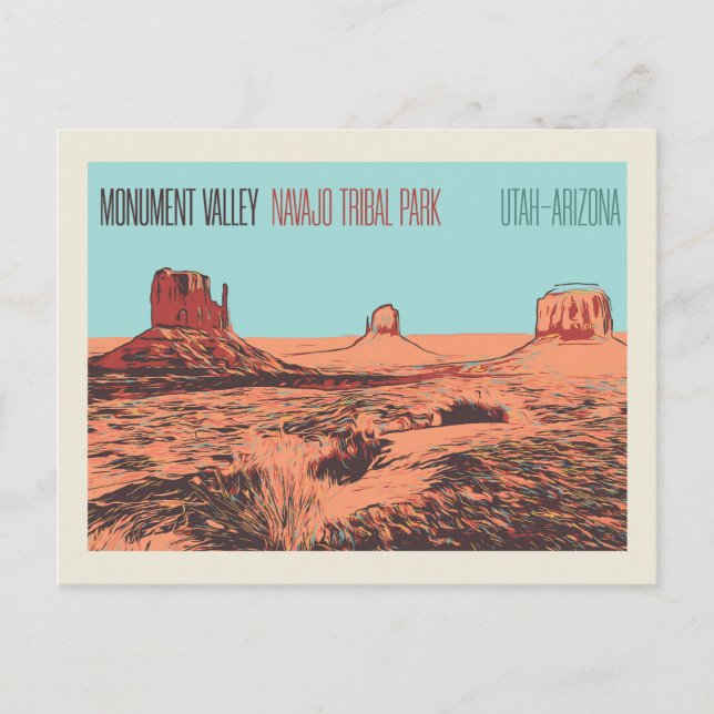 Postal Monument Valley, Parque Tribal Navajo, Utah, Arizo (Anverso)