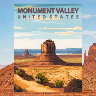 Postal Monument Valley USA Icono de Viaje Mitten Buttes