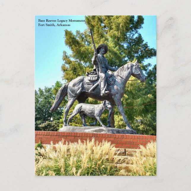 Postal Monumento a Bass Reeves, Fort Smith, AR Postcard (Anverso)