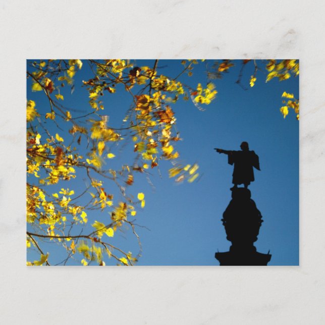 Postal Monumento a Colombus, Barcelona, España (Anverso)