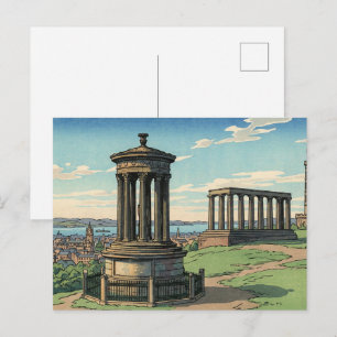 Postal Monumento a Dugald Stewart en Calton Hill