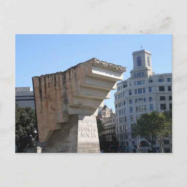 Postal Monumento a Francesc Macià, Barcelona (Anverso)