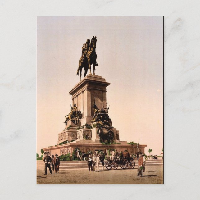 Postal Monumento a Garibaldi, Roma, fotógrafo vintage ita (Anverso)