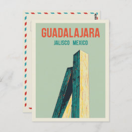 Postal Monumento a Guadalajara, ilustracion Jalisco Méxic