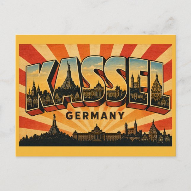 Postal Monumento a Hércules en Kassel, Alemania (Anverso)