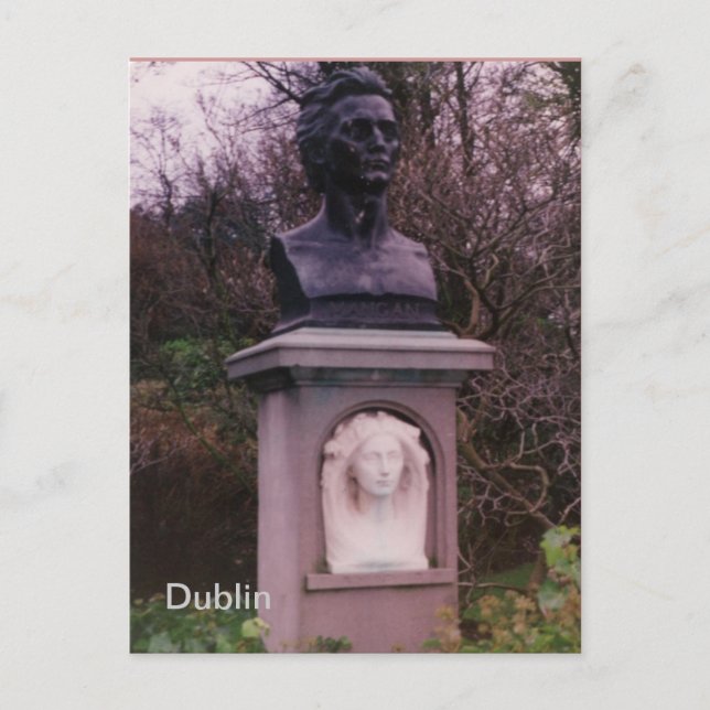 Postal Monumento a James Clarence Mangan, Dublín, Irlanda (Anverso)