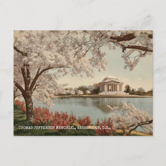 Postal Monumento a Jefferson Washington DC Viajes Antiguo (Anverso)