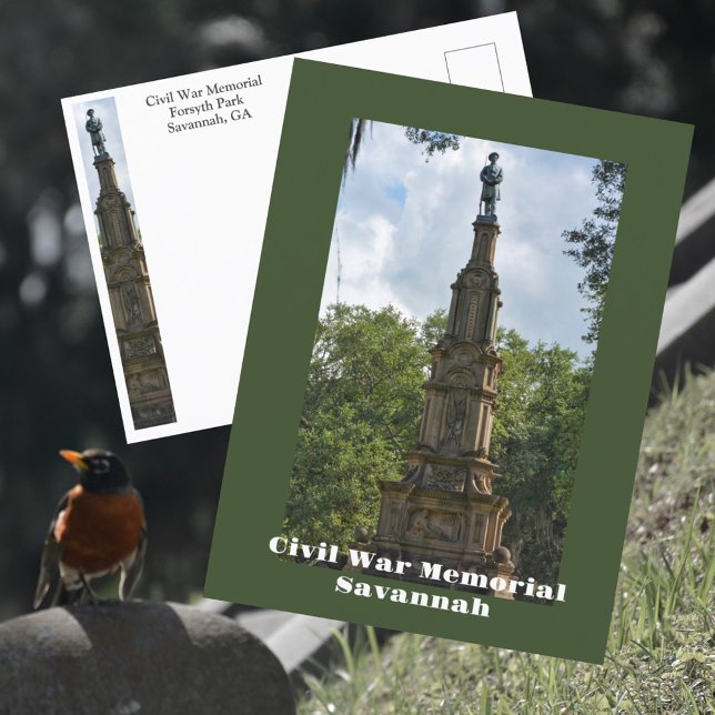 Postal Monumento a la Guerra Civil Forsyth Park Savannah  (Subido por el creador)