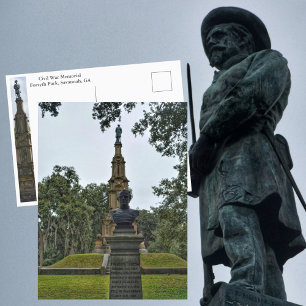 Postal Monumento a la Guerra Civil Savannah GA foto del F