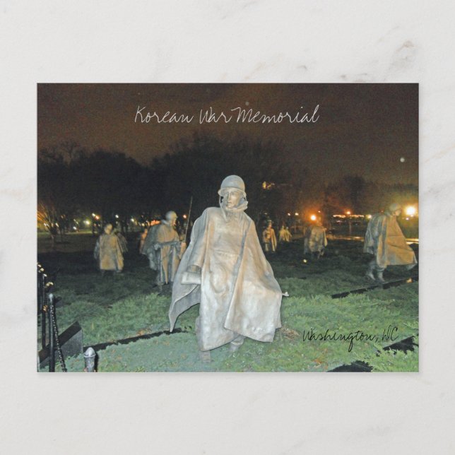 Postal Monumento a la guerra de Corea en la noche Washing (Anverso)