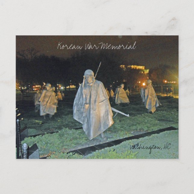 Postal Monumento a la guerra de Corea en la noche Washing (Anverso)