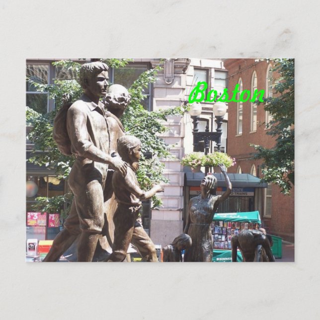 Postal Monumento a la Hambruna en Irlanda de Boston (Anverso)