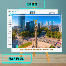Postal Monumento a la Independencia con Skyline Ciudad de