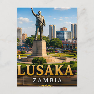 Postal Monumento a la Libertad de Lusaka y Corazón de Zam
