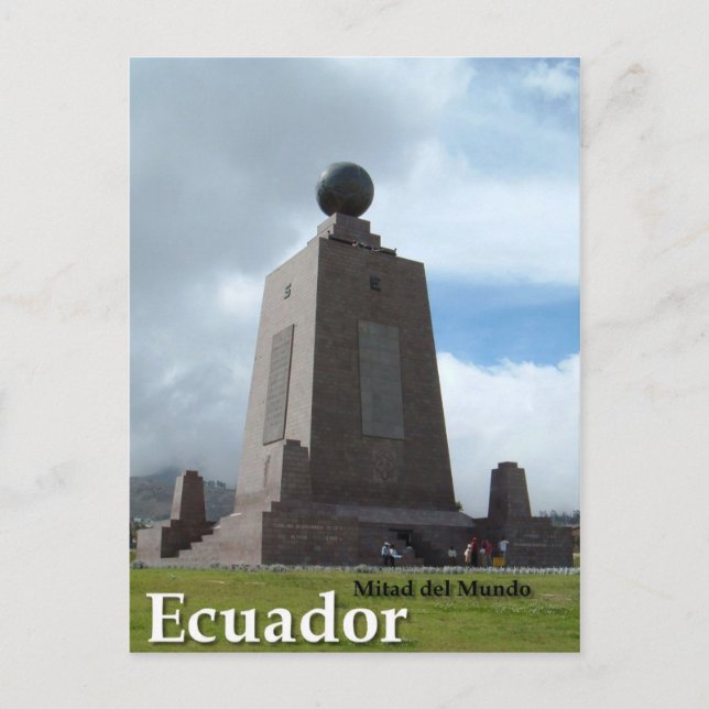 Postal Monumento a la línea ecuador de Mitad del Mundo Ec (Anverso)