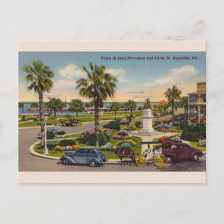 Postal Monumento a la Vintage Ponce de León en Florida Po