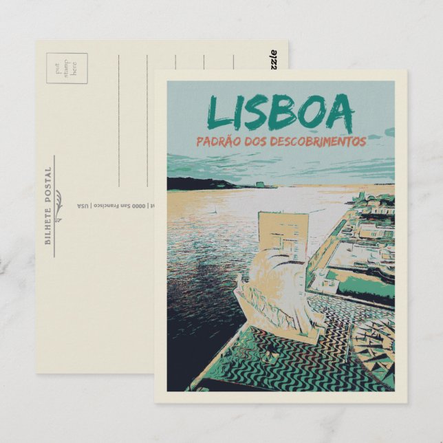 Postal Monumento a los descubrimientos en Belem, Lisboa (Anverso / Reverso)