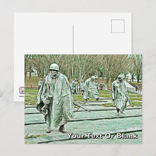 Postal Monumento a los veteranos de guerra de Corea (Anverso / Reverso)