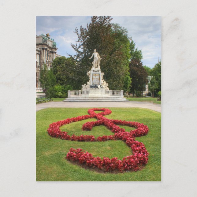 Postal Monumento a Mozart en Burggarten Viena Austria (Anverso)