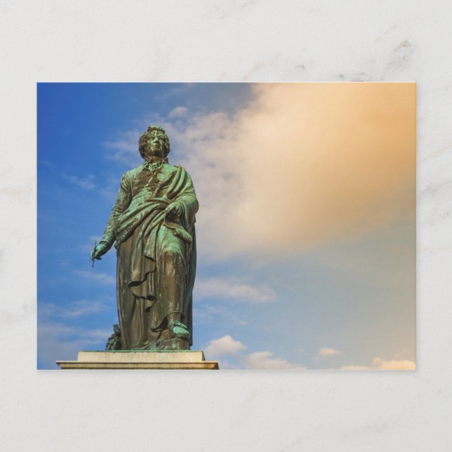 Postal Monumento a Mozart, Salzburgo, Austria (Anverso)