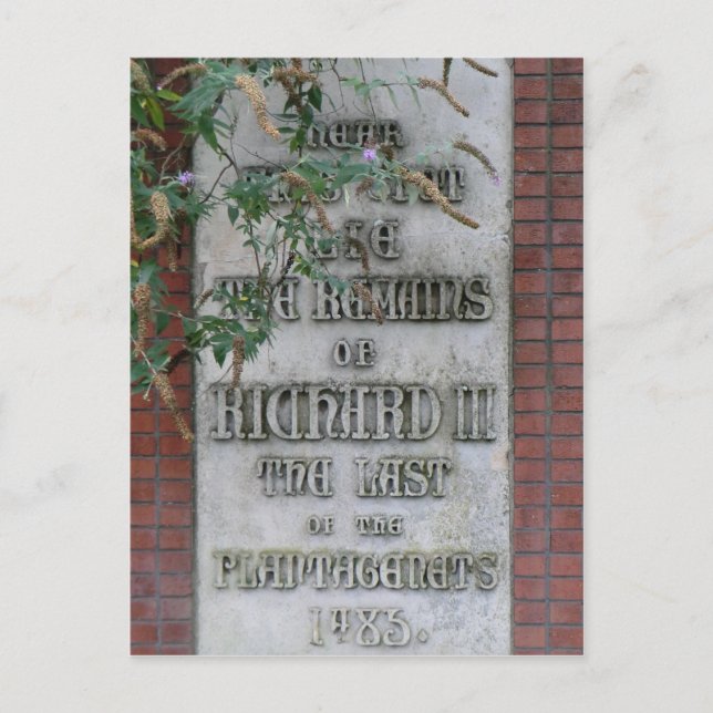 Postal Monumento a Richard III en Leicester, Inglaterra (Anverso)