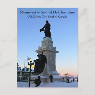 Postal Monumento a Samuel De Champlain, Quebec, Canadá