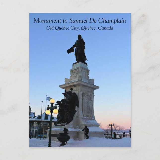 Postal Monumento a Samuel De Champlain, Quebec, Canadá (Anverso)
