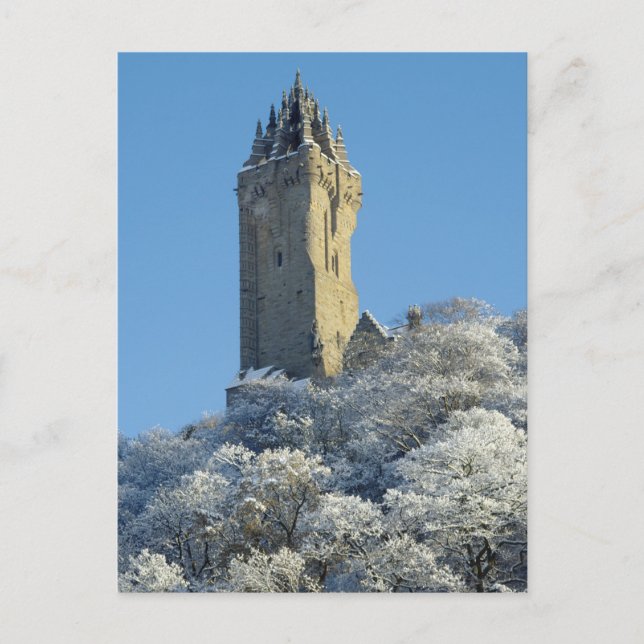 Postal Monumento a Wallace agita a Escocia en invierno (Anverso)