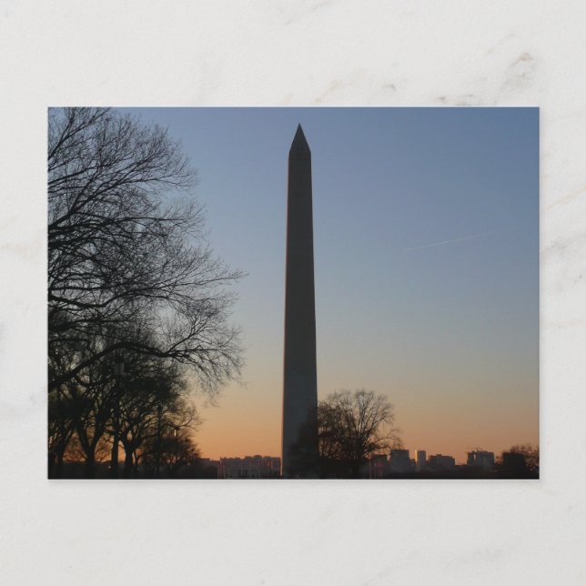 Postal Monumento a Washington al atardecer en DC (Anverso)