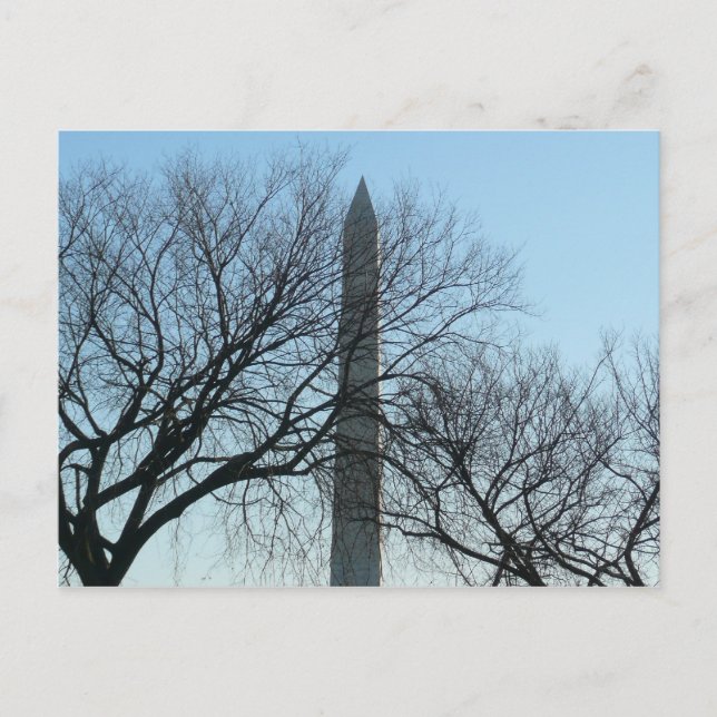 Postal Monumento a Washington en el paisaje invernal I (Anverso)