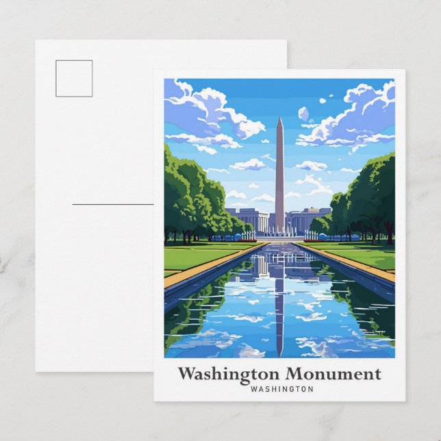 Postal Monumento a Washington Viajes Estados Unidos (Anverso / Reverso)