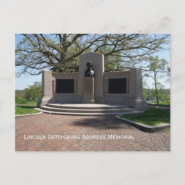 Postal Monumento al Discurso de Gettysburg de Lincoln (Anverso)