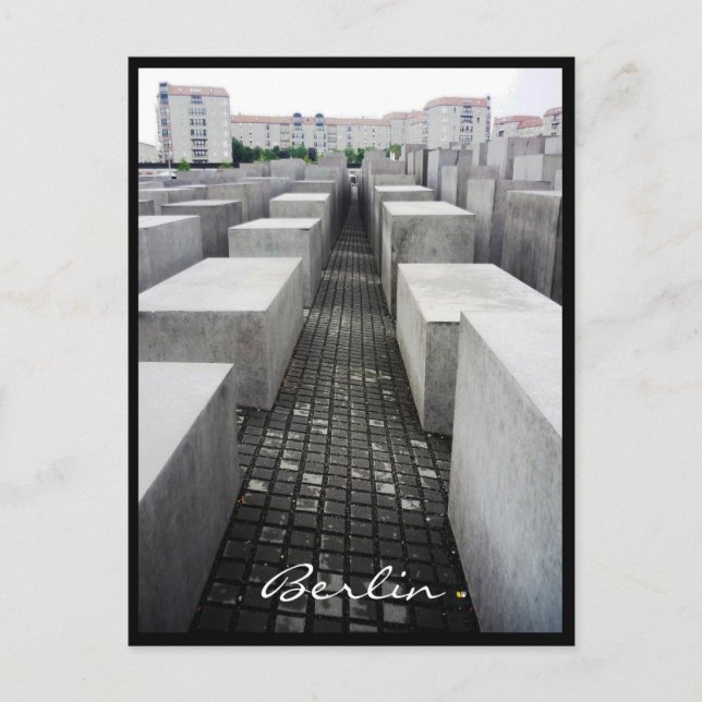 Postal monumento al holocausto de berlin frontera (Anverso)