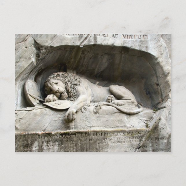 Postal Monumento al León, Lucerna (Anverso)