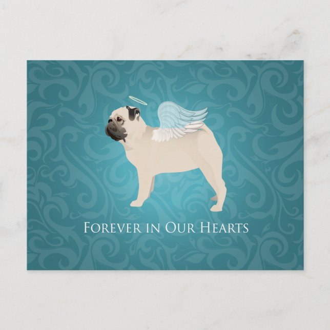 Postal Monumento al Mascota Pug - Ángel Pug (Anverso)