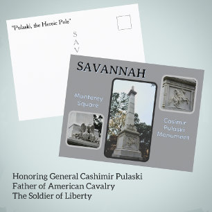 Postal Monumento Casimir Pulaski Plaza Monterey Savannah