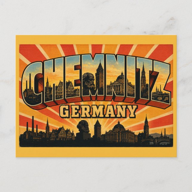 Postal Monumento Chemnitz Alemania (Anverso)