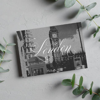 Postal Monumento conmemorativo de Londres en blanco negro