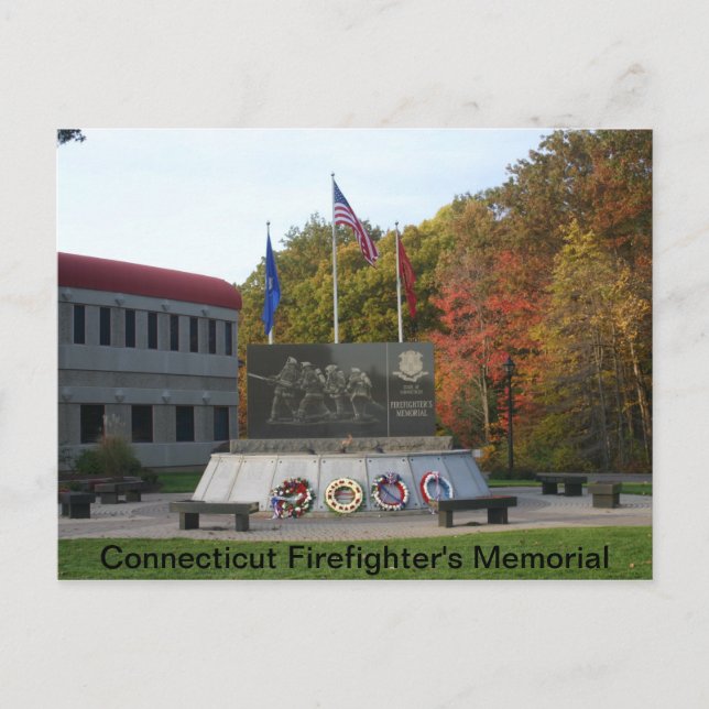 Postal Monumento conmemorativo del bombero de Connecticut (Anverso)