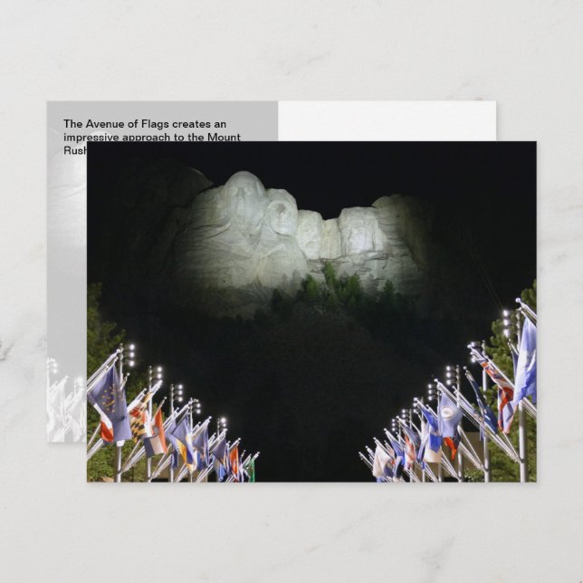 Postal Monumento conmemorativo del Monte Rushmore - ilumi (Anverso / Reverso)