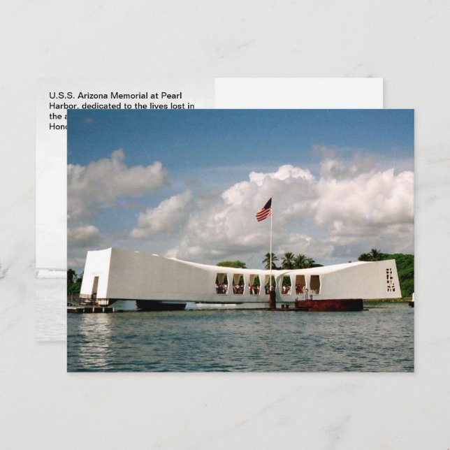 Postal Monumento conmemorativo del U.S.S. Arizona, Honolu (Anverso / Reverso)