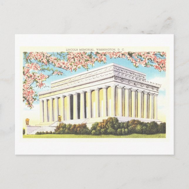 Postal Monumento conmemorativo Lincoln vintage en Washing (Anverso)