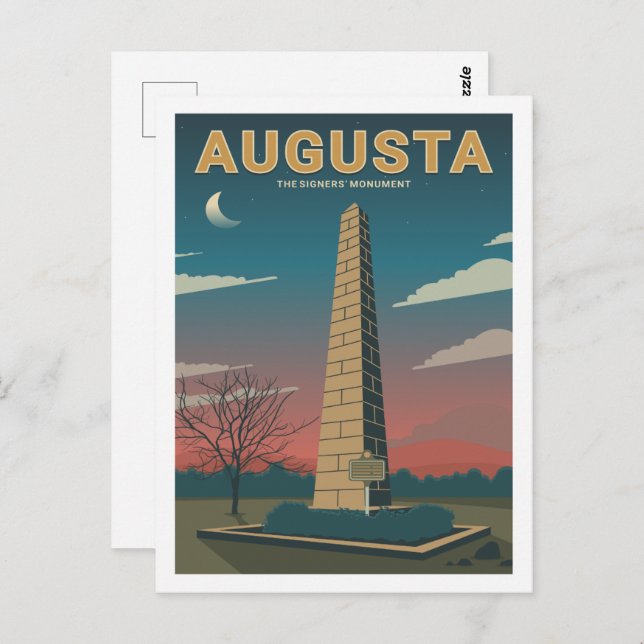 Postal Monumento de Augusta Famoso Ilustracion de Viaje (Anverso / Reverso)