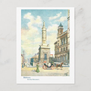 Postal Monumento de la Batalla Vintage en Baltimore, Mary