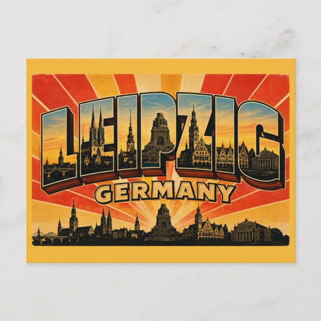 Postal Monumento de Leipzig Alemania (Anverso)