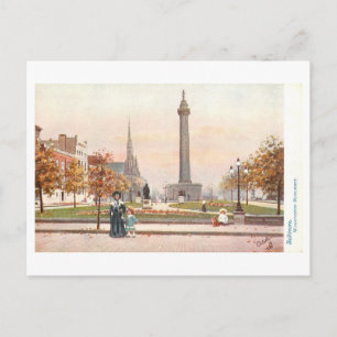 Postal Monumento de Washington antiguo, Baltimore, Maryla